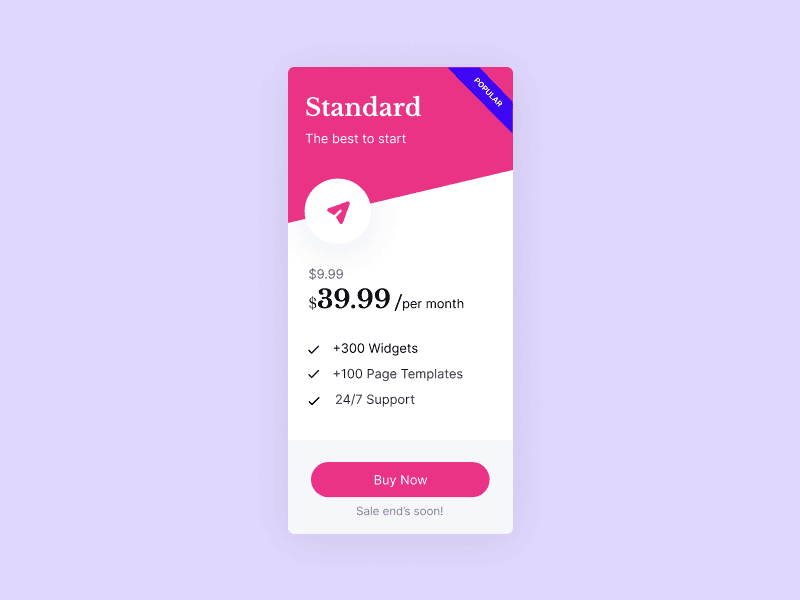 icon pricing table